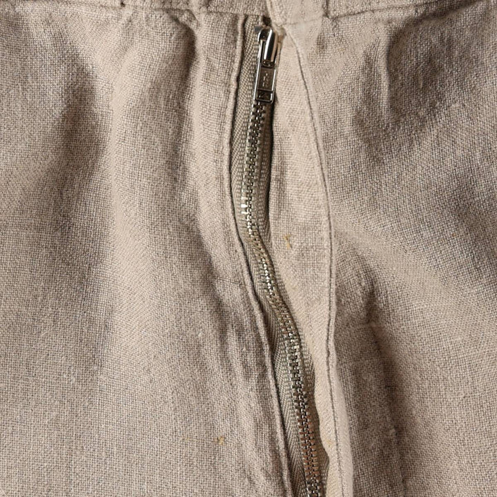 REUNION Linen Pants, Slacks, Men's W34 (approx.) linen unbleached Vintage Second Hand