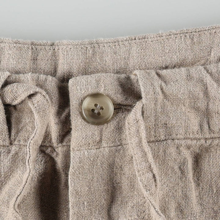 REUNION Linen Pants, Slacks, Men's W34 (approx.) linen unbleached Vintage Second Hand