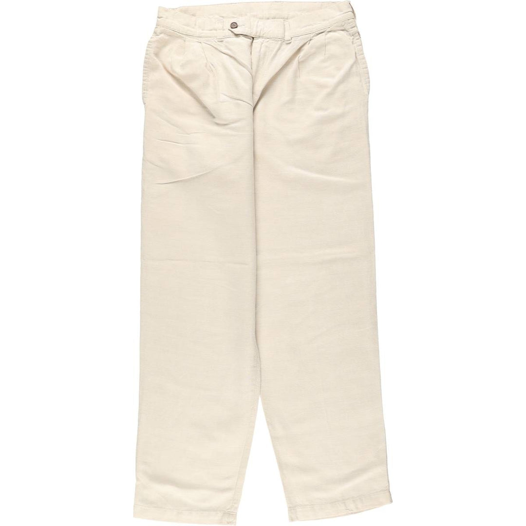 Marks & Spencer St. Michael linen trousers, made in England, men's size W33 (approx.). linen unbleached Vintage Second Hand