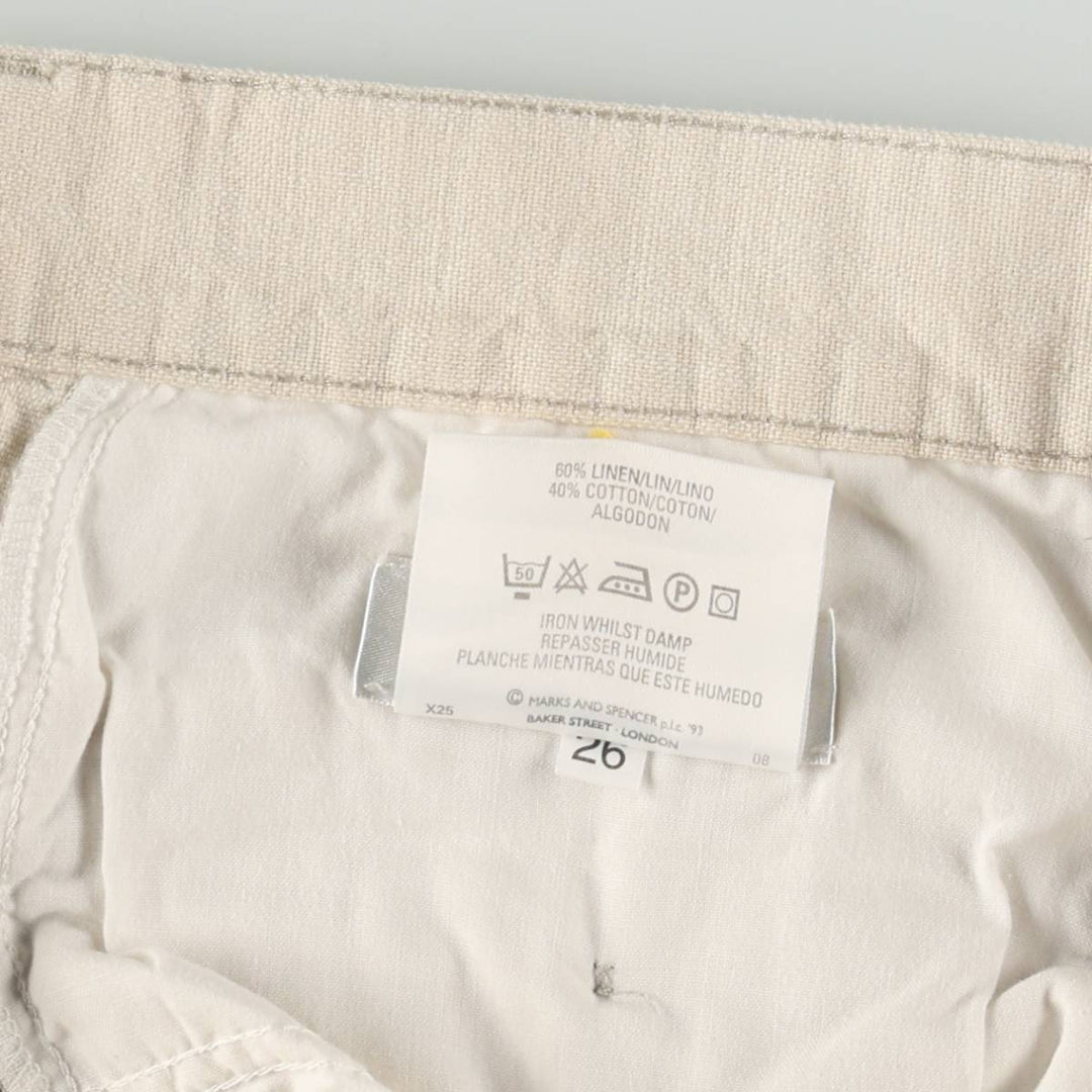 Marks & Spencer St. Michael linen trousers, made in England, men's size W33 (approx.). linen unbleached Vintage Second Hand