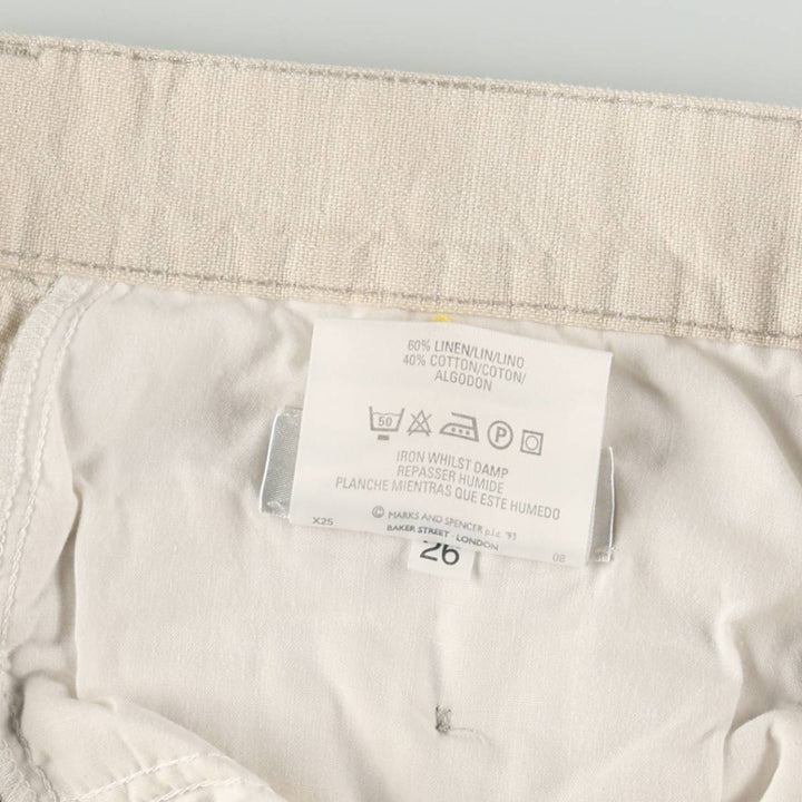 Marks & Spencer St. Michael linen trousers, made in England, men's size W33 (approx.). linen unbleached Vintage Second Hand