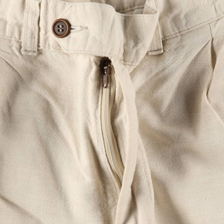 Marks & Spencer St. Michael linen trousers, made in England, men's size W33 (approx.). linen unbleached Vintage Second Hand