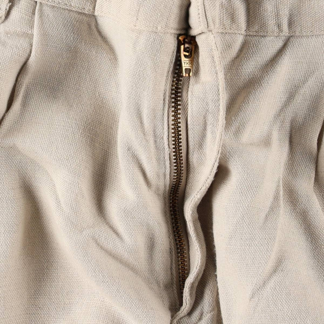 90'S Dockers Khakis Two-Pleat Cotton x Linen Trousers, Men's Size W37 (approx.), Vintage linen unbleached Vintage Second Hand
