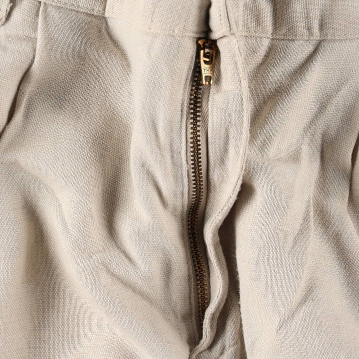 90'S Dockers Khakis Two-Pleat Cotton x Linen Trousers, Men's Size W37 (approx.), Vintage linen unbleached Vintage Second Hand