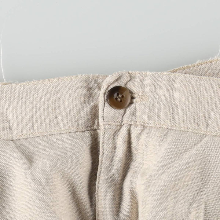 90'S Dockers Khakis Two-Pleat Cotton x Linen Trousers, Men's Size W37 (approx.), Vintage linen unbleached Vintage Second Hand