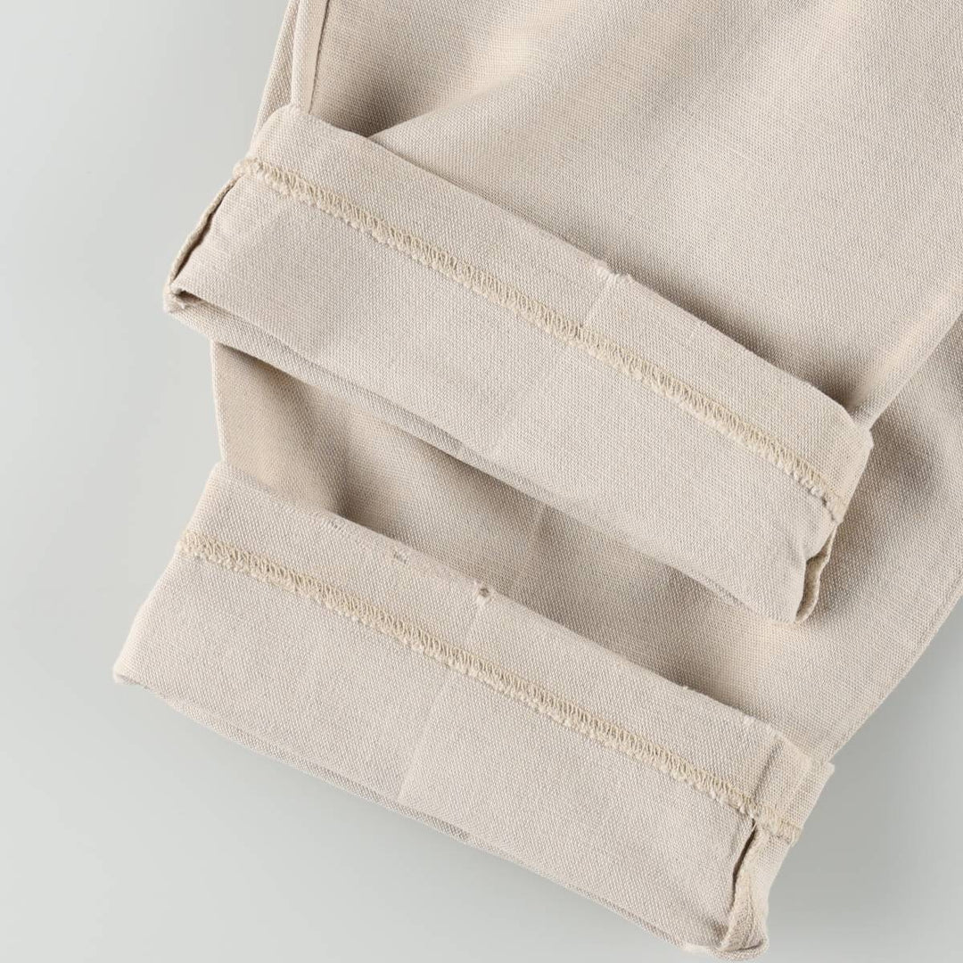 90'S Dockers Khakis Two-Pleat Cotton x Linen Trousers, Men's Size W37 (approx.), Vintage linen unbleached Vintage Second Hand