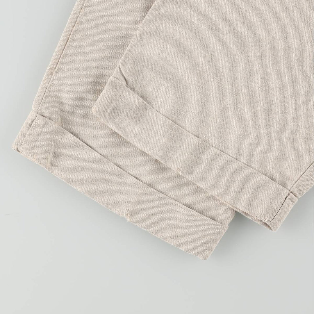 90'S Dockers Khakis Two-Pleat Cotton x Linen Trousers, Men's Size W37 (approx.), Vintage linen unbleached Vintage Second Hand