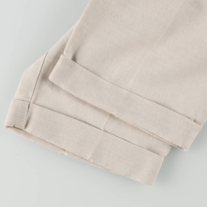 90'S Dockers Khakis Two-Pleat Cotton x Linen Trousers, Men's Size W37 (approx.), Vintage linen unbleached Vintage Second Hand