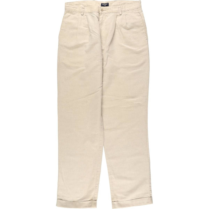 2000'S Dockers Khakis Two-Pleat Cotton x Linen Pants, Men's Size W36 (approx.) linen unbleached Vintage Second Hand