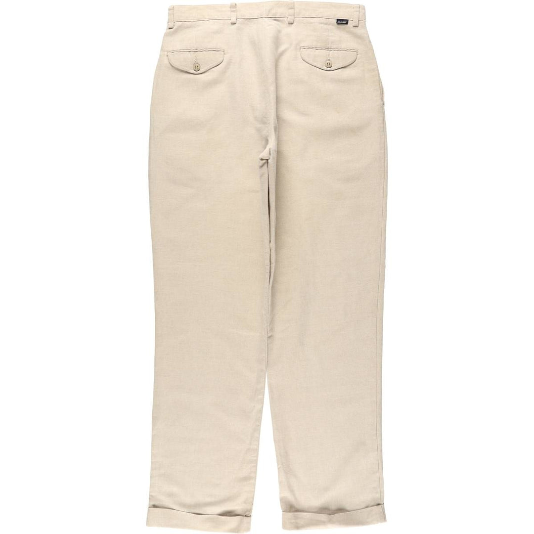 2000'S Dockers Khakis Two-Pleat Cotton x Linen Pants, Men's Size W36 (approx.) linen unbleached Vintage Second Hand
