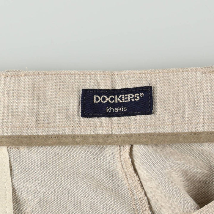 2000'S Dockers Khakis Two-Pleat Cotton x Linen Pants, Men's Size W36 (approx.) linen unbleached Vintage Second Hand