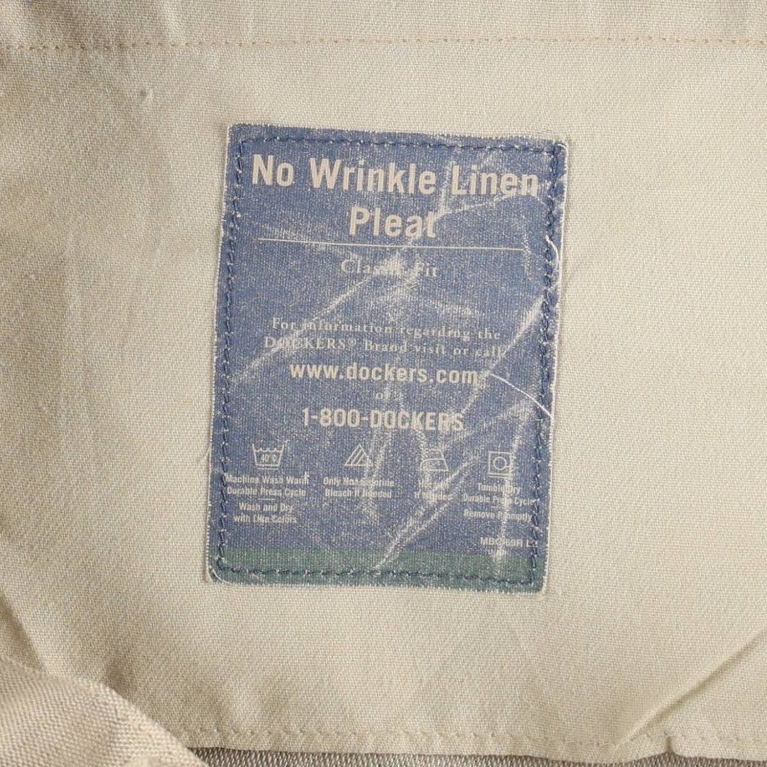 2000'S Dockers Khakis Two-Pleat Cotton x Linen Pants, Men's Size W36 (approx.) linen unbleached Vintage Second Hand