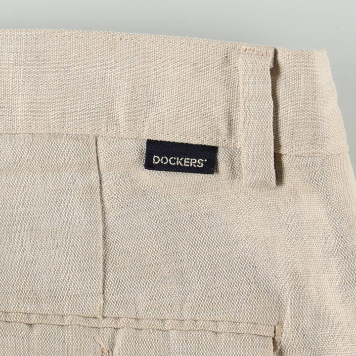 2000'S Dockers Khakis Two-Pleat Cotton x Linen Pants, Men's Size W36 (approx.) linen unbleached Vintage Second Hand