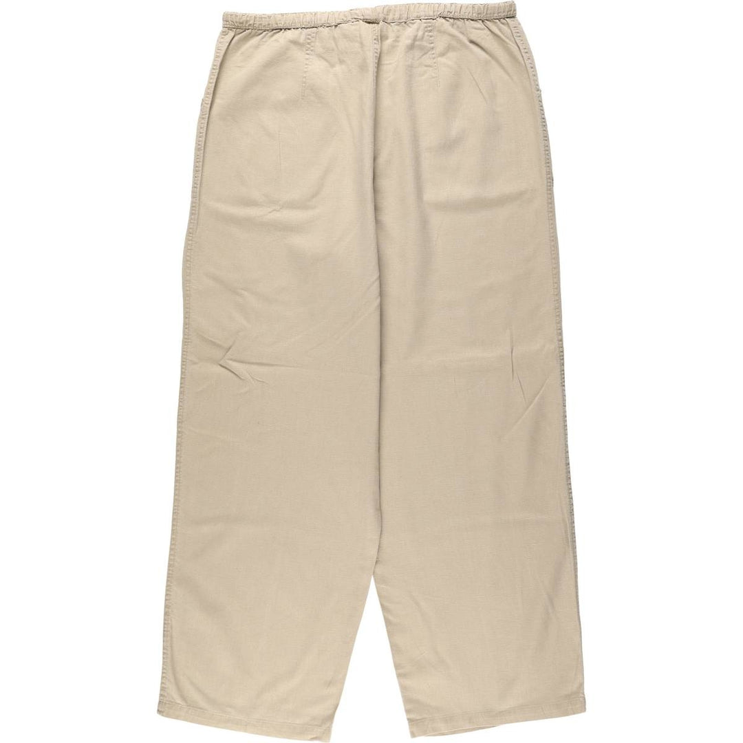 1990'S St. John's Bay cotton x linen trousers, men's size W37 (approx.), vintage. linen unbleached Vintage Second Hand