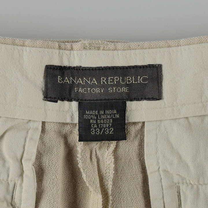 Banana Republic linen pants/slacks, men's size W34 (approx.) linen Beige type Vintage Second Hand