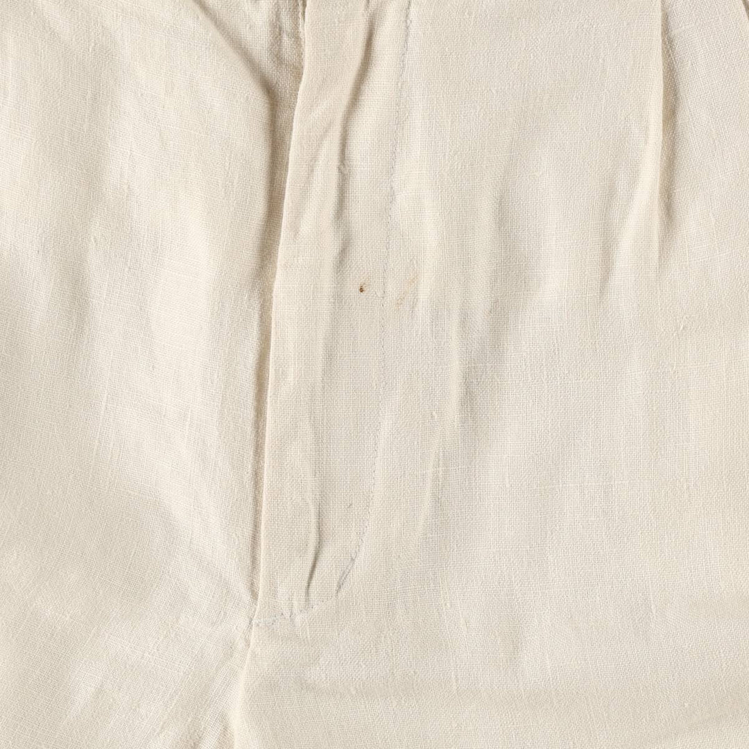 Zeidler and Zeidler Three-Pleat Linen Trousers, Men's Size W32 (approx.) linen ivory Vintage Second Hand