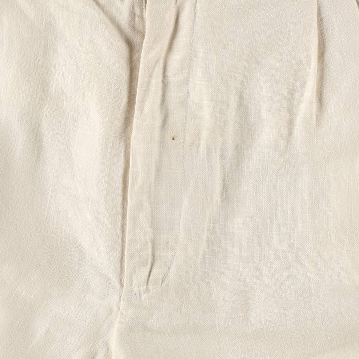 Zeidler and Zeidler Three-Pleat Linen Trousers, Men's Size W32 (approx.) linen ivory Vintage Second Hand