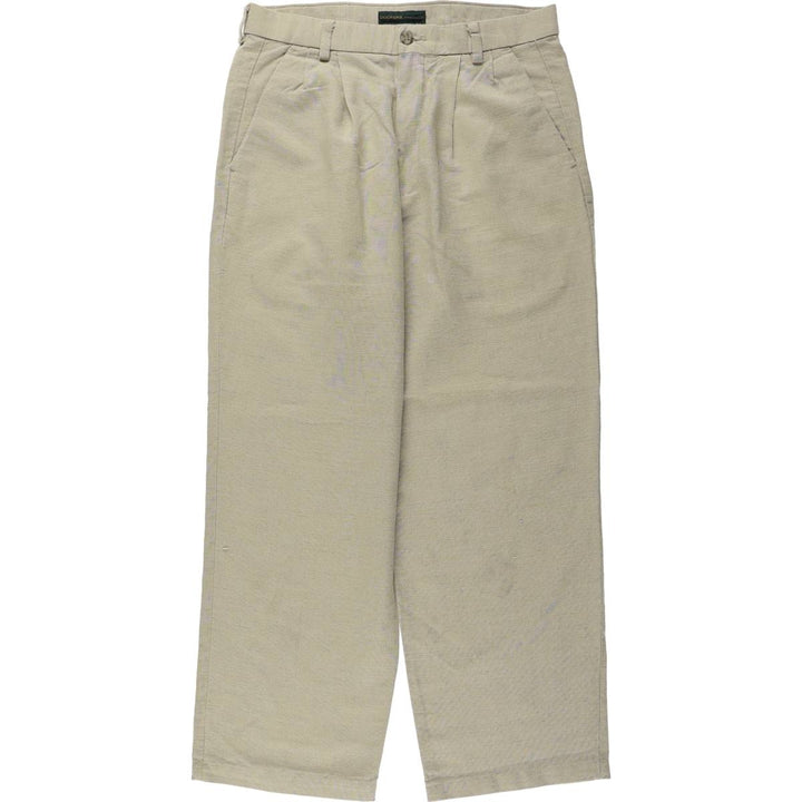 Dockers Premium Three-Pleat Linen Trousers, Men's Size W31 (approx.) linen unbleached Vintage Second Hand