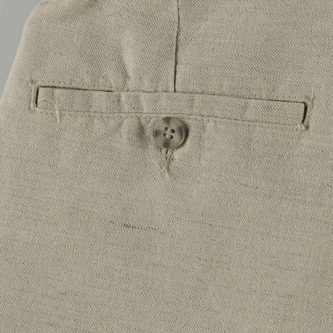 Dockers Premium Three-Pleat Linen Trousers, Men's Size W31 (approx.) linen unbleached Vintage Second Hand