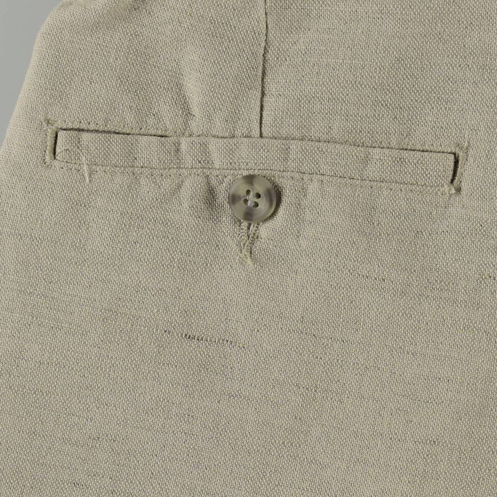 Dockers Premium Three-Pleat Linen Trousers, Men's Size W31 (approx.) linen unbleached Vintage Second Hand