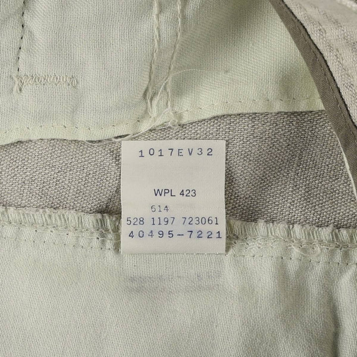 1990'S Dockers Khakis Two-Pleat Linen x Cotton Trousers, Made in USA, Men's Size W33 (approx.), Vintage linen unbleached Vintage Second Hand