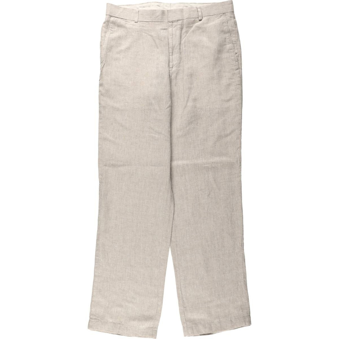 Linen trousers, men's size W34 (approx.), vintage. linen unbleached Vintage Second Hand