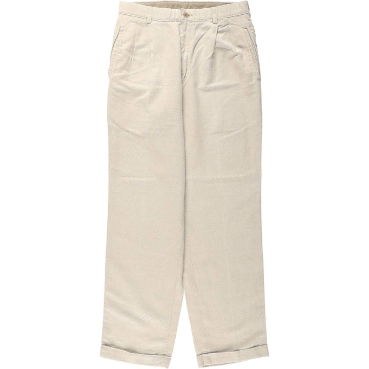 SAVANE Two-Pleat Linen x Cotton Trousers, Men's W30 (approx.) linen unbleached Vintage Second Hand