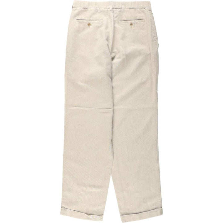 SAVANE Two-Pleat Linen x Cotton Trousers, Men's W30 (approx.) linen unbleached Vintage Second Hand