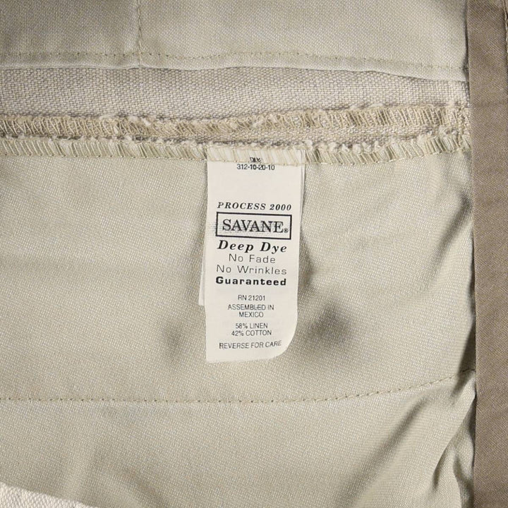 SAVANE Two-Pleat Linen x Cotton Trousers, Men's W30 (approx.) linen unbleached Vintage Second Hand