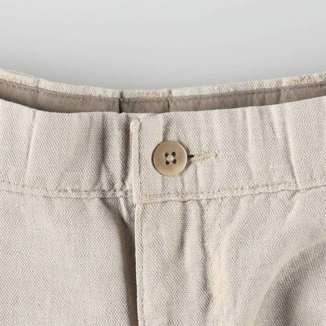 SAVANE Two-Pleat Linen x Cotton Trousers, Men's W30 (approx.) linen unbleached Vintage Second Hand