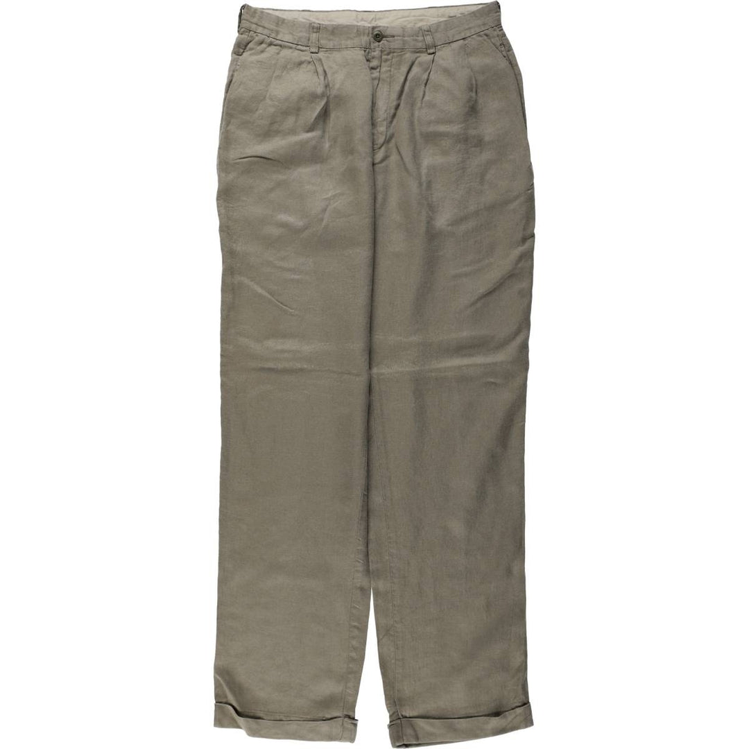 Brooks Brothers Two-pleat Linen Pants, Men's Size W32 linen Khaki type Vintage Second Hand