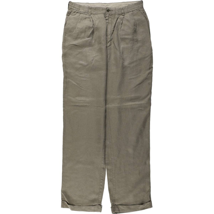Brooks Brothers Two-pleat Linen Pants, Men's Size W32 linen Khaki type Vintage Second Hand