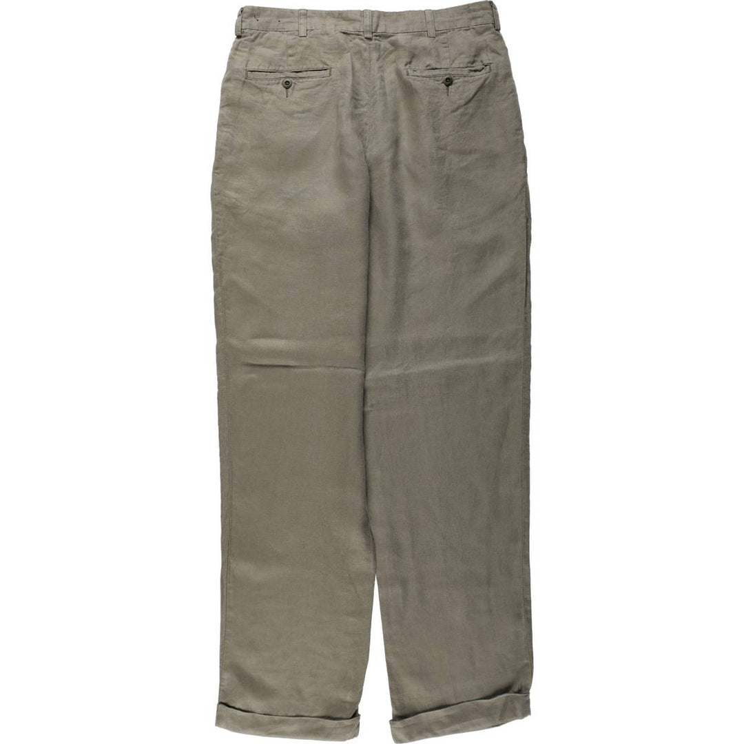 Brooks Brothers Two-pleat Linen Pants, Men's Size W32 linen Khaki type Vintage Second Hand