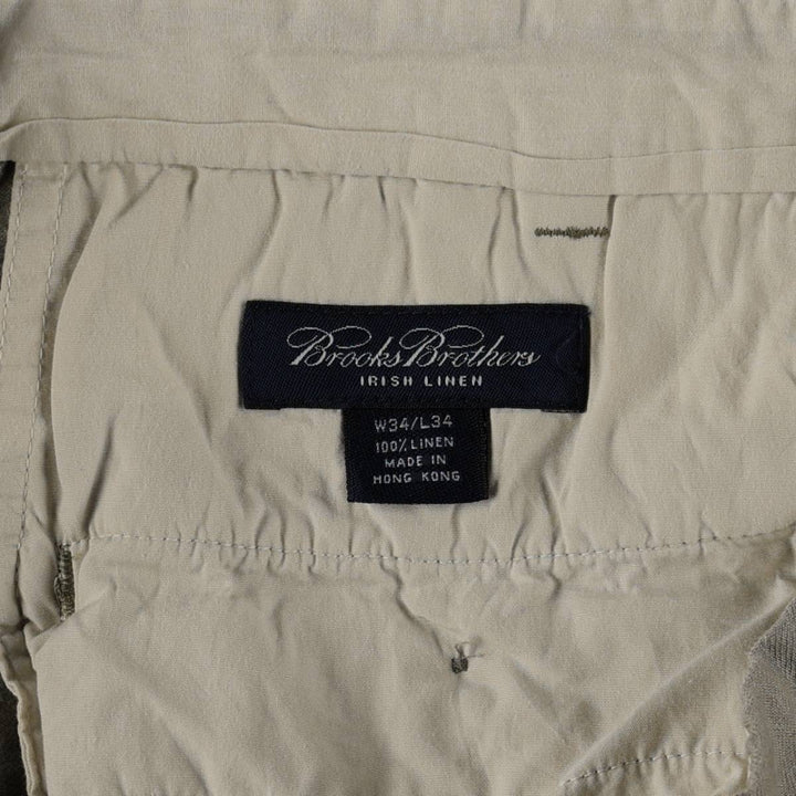Brooks Brothers Two-pleat Linen Pants, Men's Size W32 linen Khaki type Vintage Second Hand