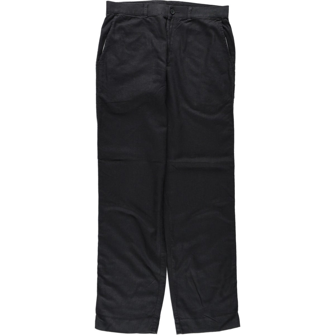 Marks and Spencer tailoring viscose x linen trousers, men's size W32 (approx.) linen black type Vintage Second Hand