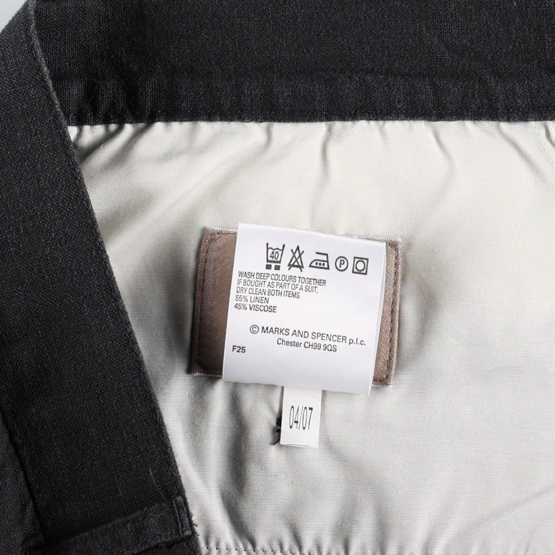 Marks and Spencer tailoring viscose x linen trousers, men's size W32 (approx.) linen black type Vintage Second Hand