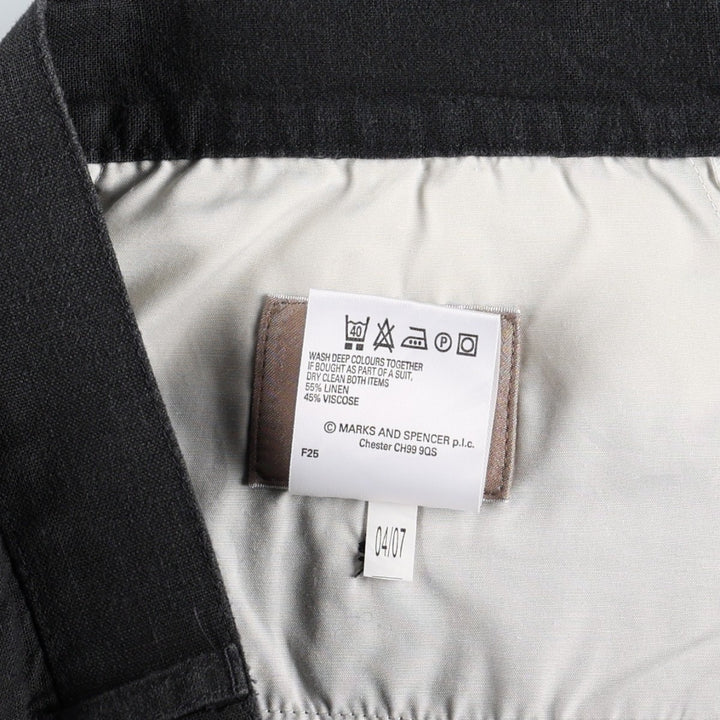 Marks and Spencer tailoring viscose x linen trousers, men's size W32 (approx.) linen black type Vintage Second Hand