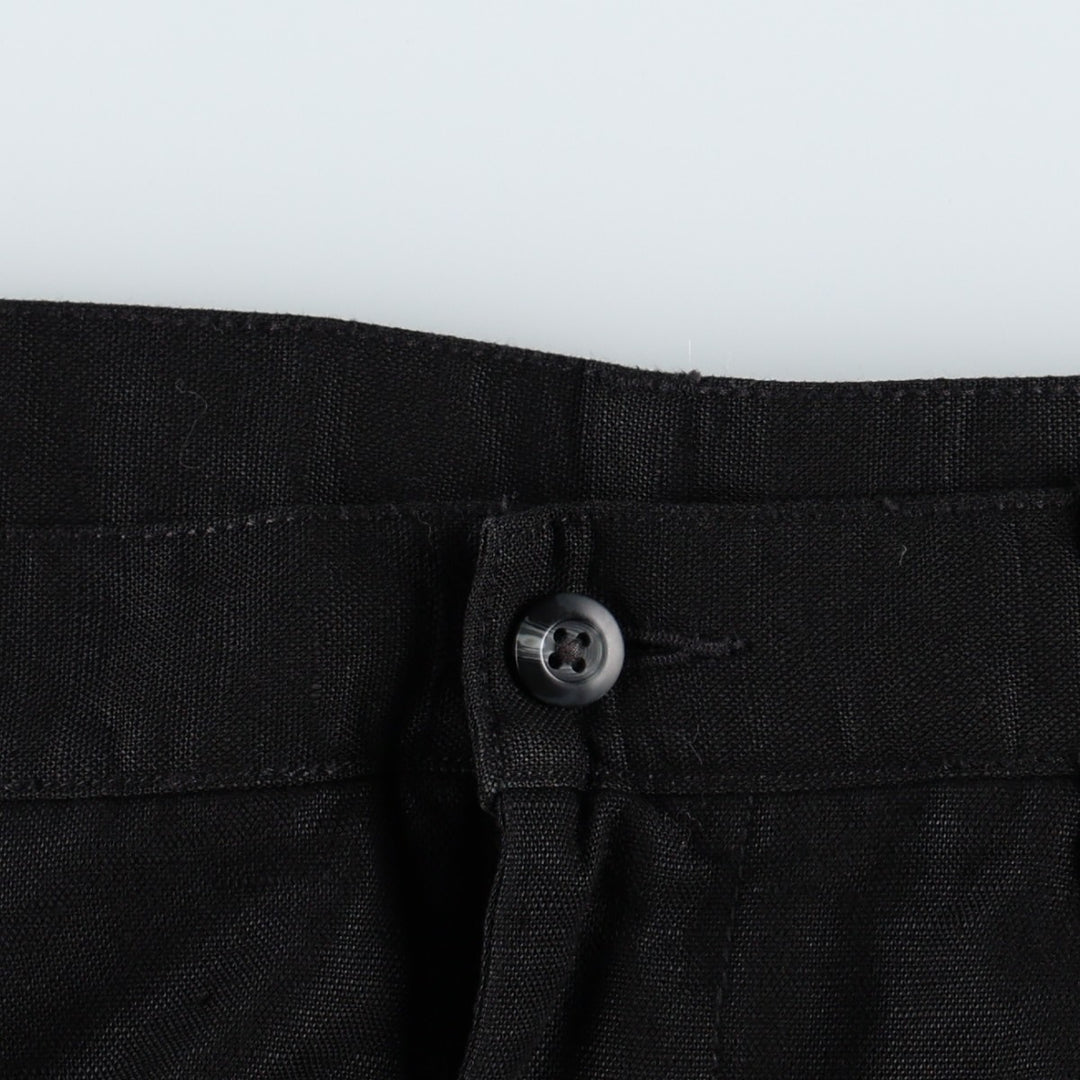 CAMBRIDGE CLASSICS Two-Pleat Slacks Pants, Men's Size W34 (approx.) linen black type Vintage Second Hand
