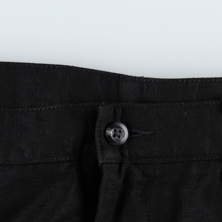 CAMBRIDGE CLASSICS Two-Pleat Slacks Pants, Men's Size W34 (approx.) linen black type Vintage Second Hand