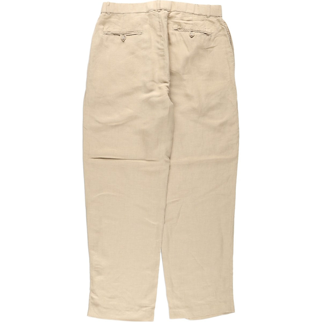 Ralph Lauren POLO by Ralph Lauren two-pleat linen pants, men's size W33. linen Beige type Vintage Second Hand