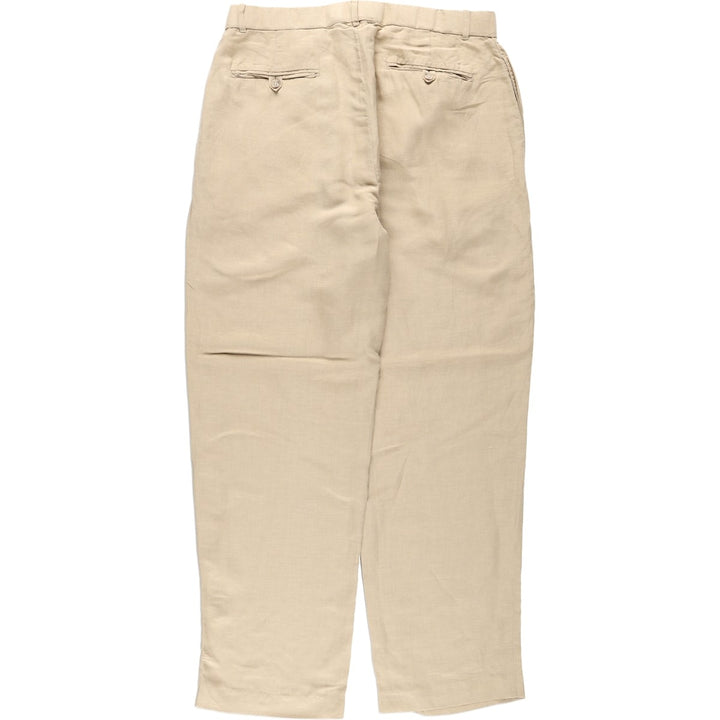 Ralph Lauren POLO by Ralph Lauren two-pleat linen pants, men's size W33. linen Beige type Vintage Second Hand