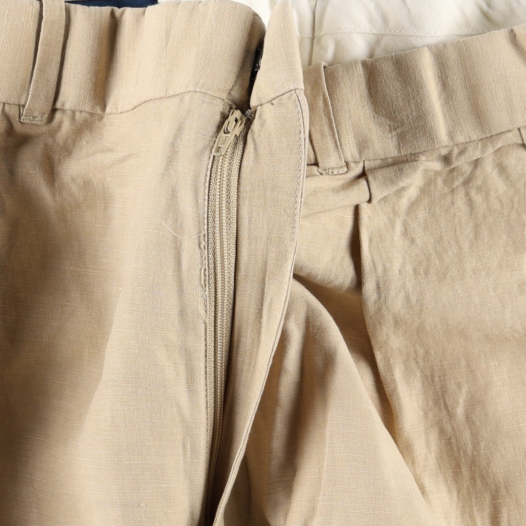 Ralph Lauren POLO by Ralph Lauren two-pleat linen pants, men's size W33. linen Beige type Vintage Second Hand