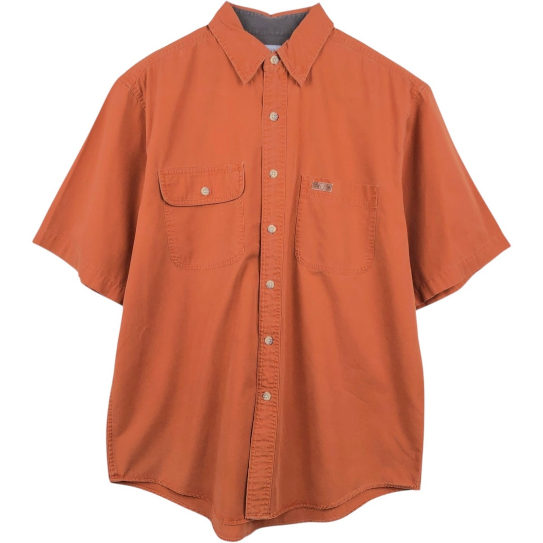 Carhartt short-sleeved work shirt with hidden button-down, men's size M. cotton orange type Vintage Second Hand