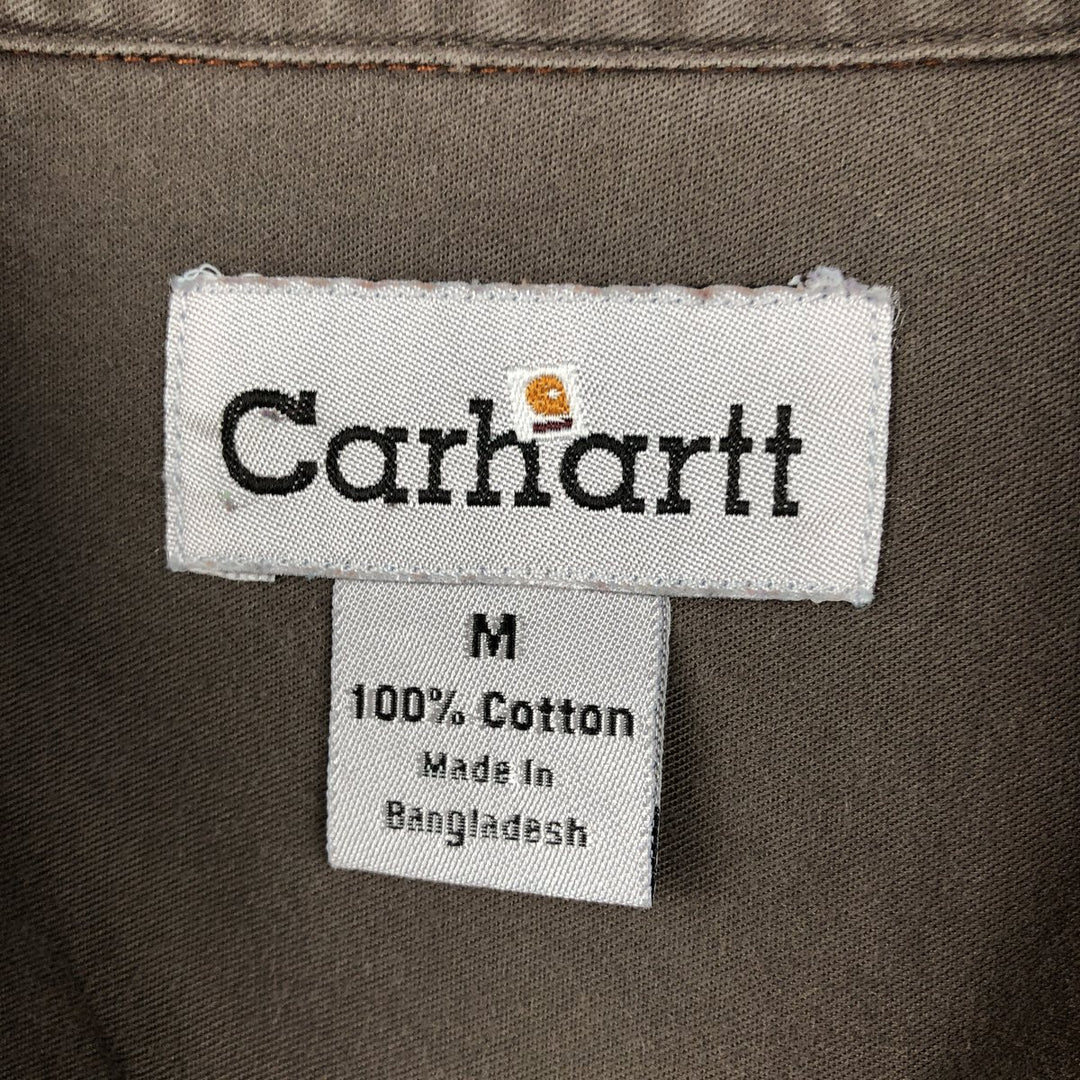 Carhartt short-sleeved work shirt with hidden button-down, men's size M. cotton orange type Vintage Second Hand