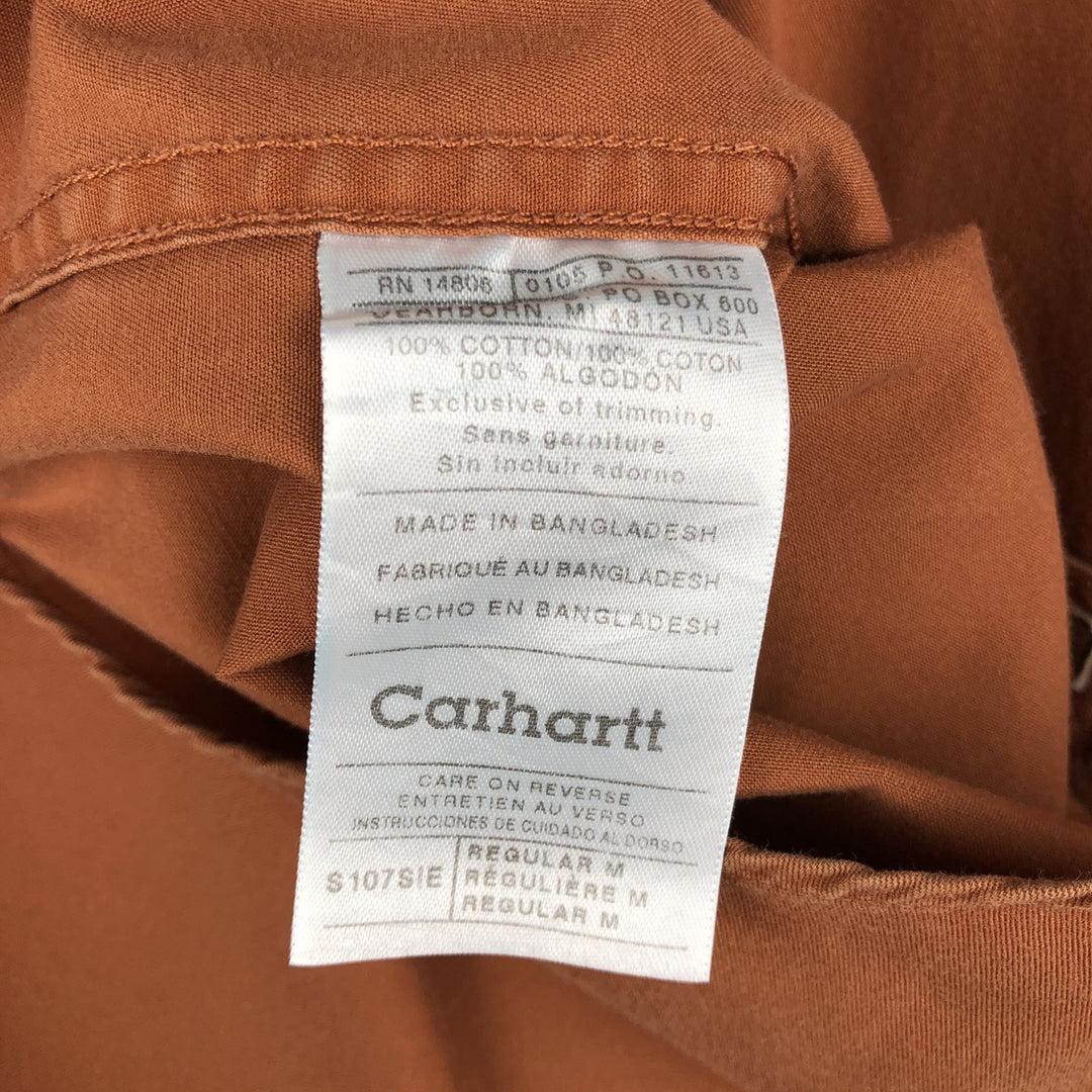 Carhartt short-sleeved work shirt with hidden button-down, men's size M. cotton orange type Vintage Second Hand