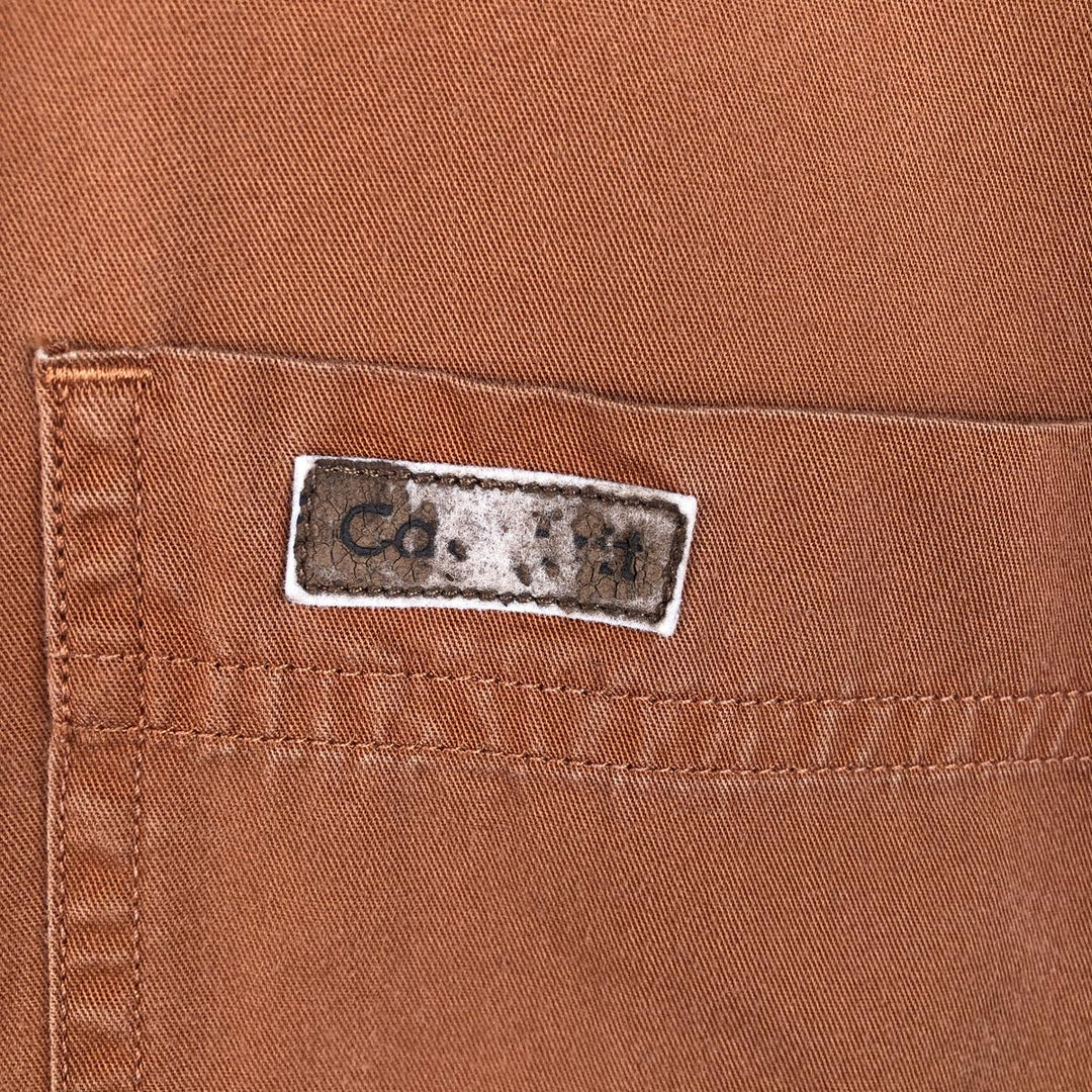 Carhartt short-sleeved work shirt with hidden button-down, men's size M. cotton orange type Vintage Second Hand