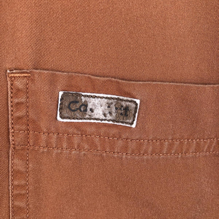 Carhartt short-sleeved work shirt with hidden button-down, men's size M. cotton orange type Vintage Second Hand