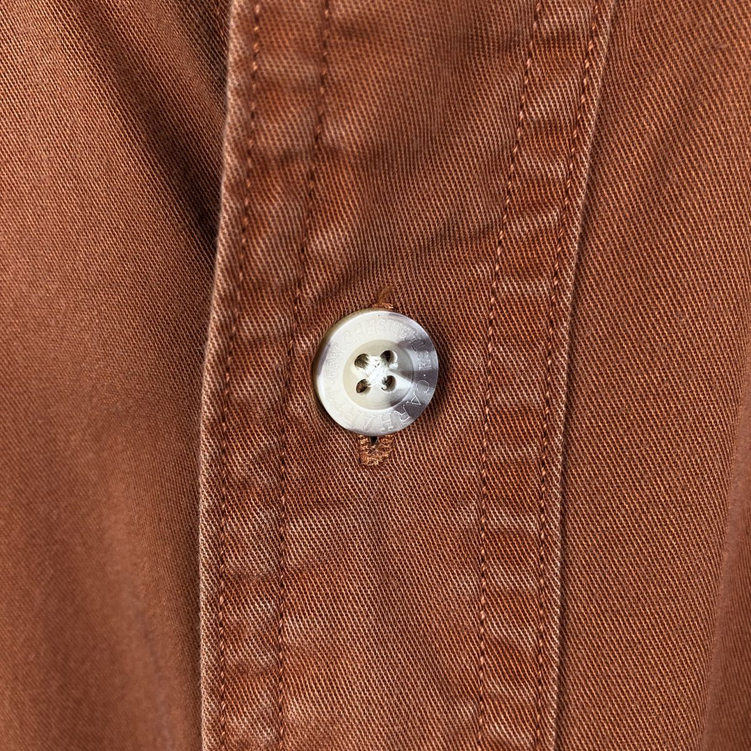 Carhartt short-sleeved work shirt with hidden button-down, men's size M. cotton orange type Vintage Second Hand