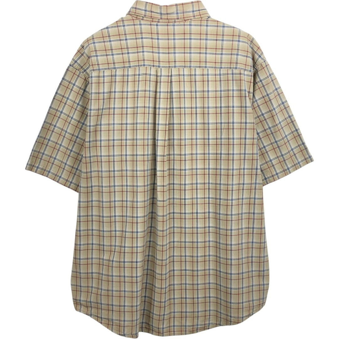 Carhartt Check Pattern Button-down Short Sleeve Work Shirt, Men's XXL cotton Beige type Vintage Second Hand