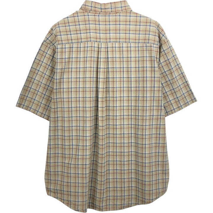 Carhartt Check Pattern Button-down Short Sleeve Work Shirt, Men's XXL cotton Beige type Vintage Second Hand
